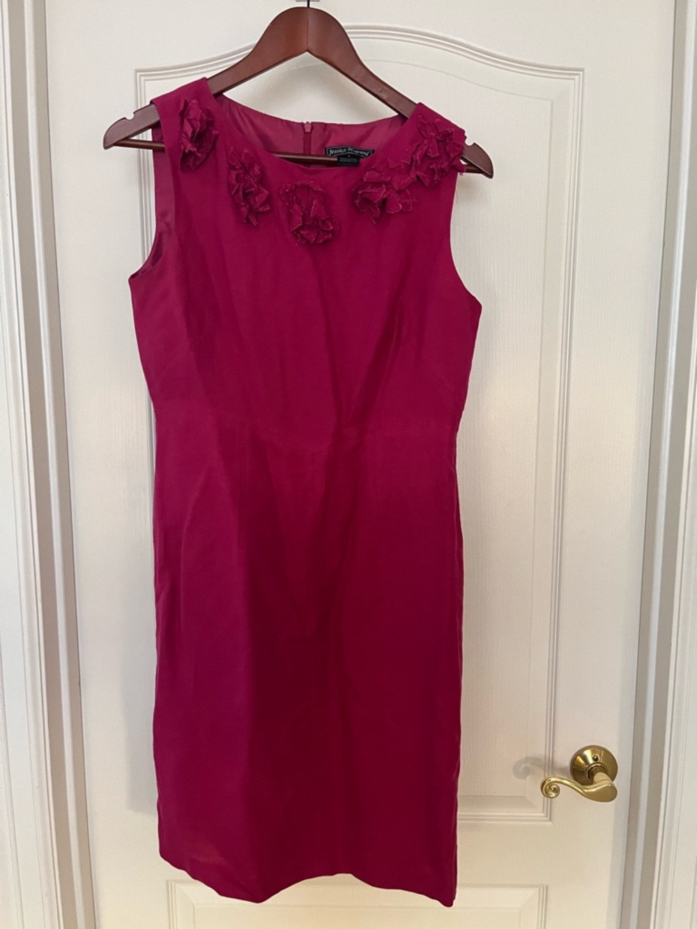 Jessica Howard Raspberry Pink Floral Appliqué Dress